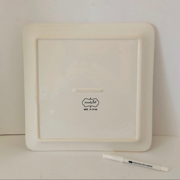 Mud Pie Personalized Wedding Plate ~ 11” Square - Picture 8 of 8